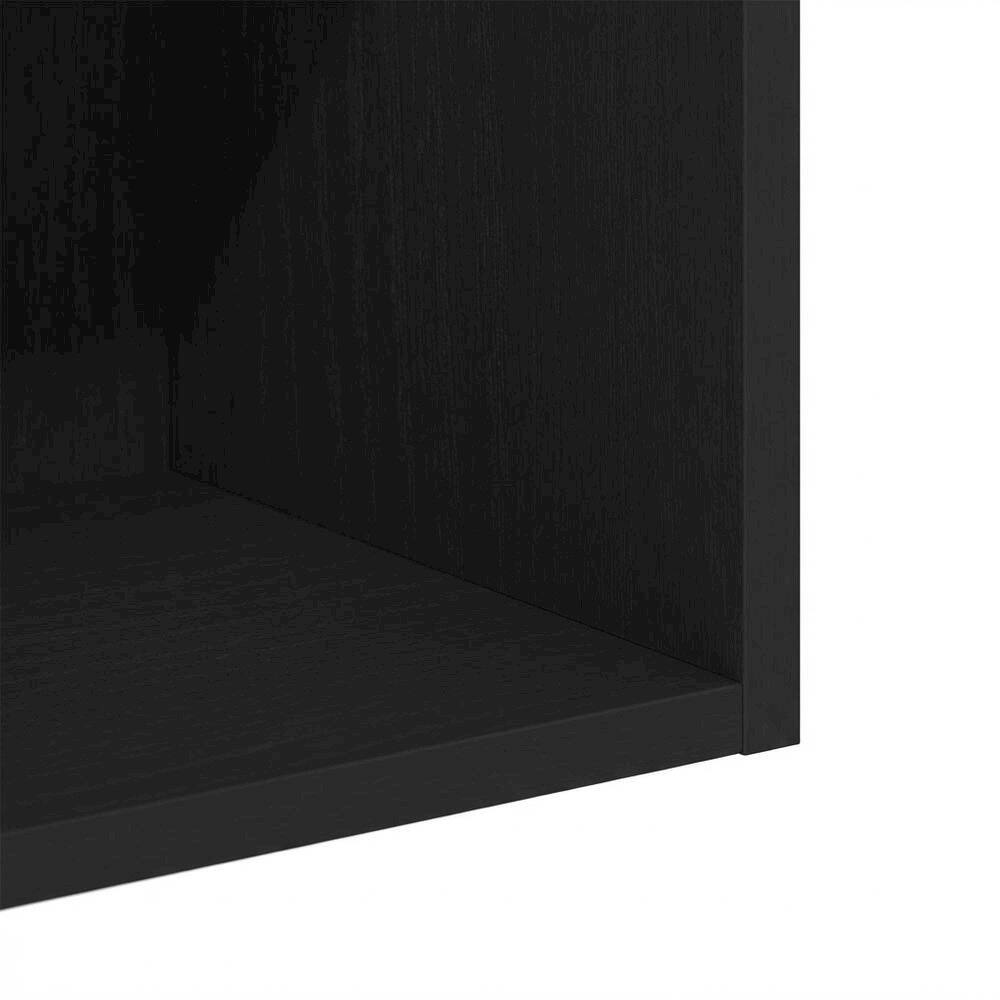 Alt View 2. FurniFact - Black Wooden Bookcase with Compact Design and Sturdy Construction - Blackwood.