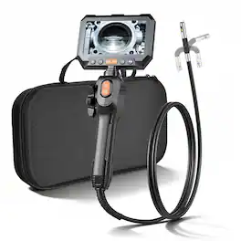 VEVOR - 2-Way Dual-Lens Articulating Endoscope with Light, 1080P HD Industrial Borescope Inspection Camera - Black