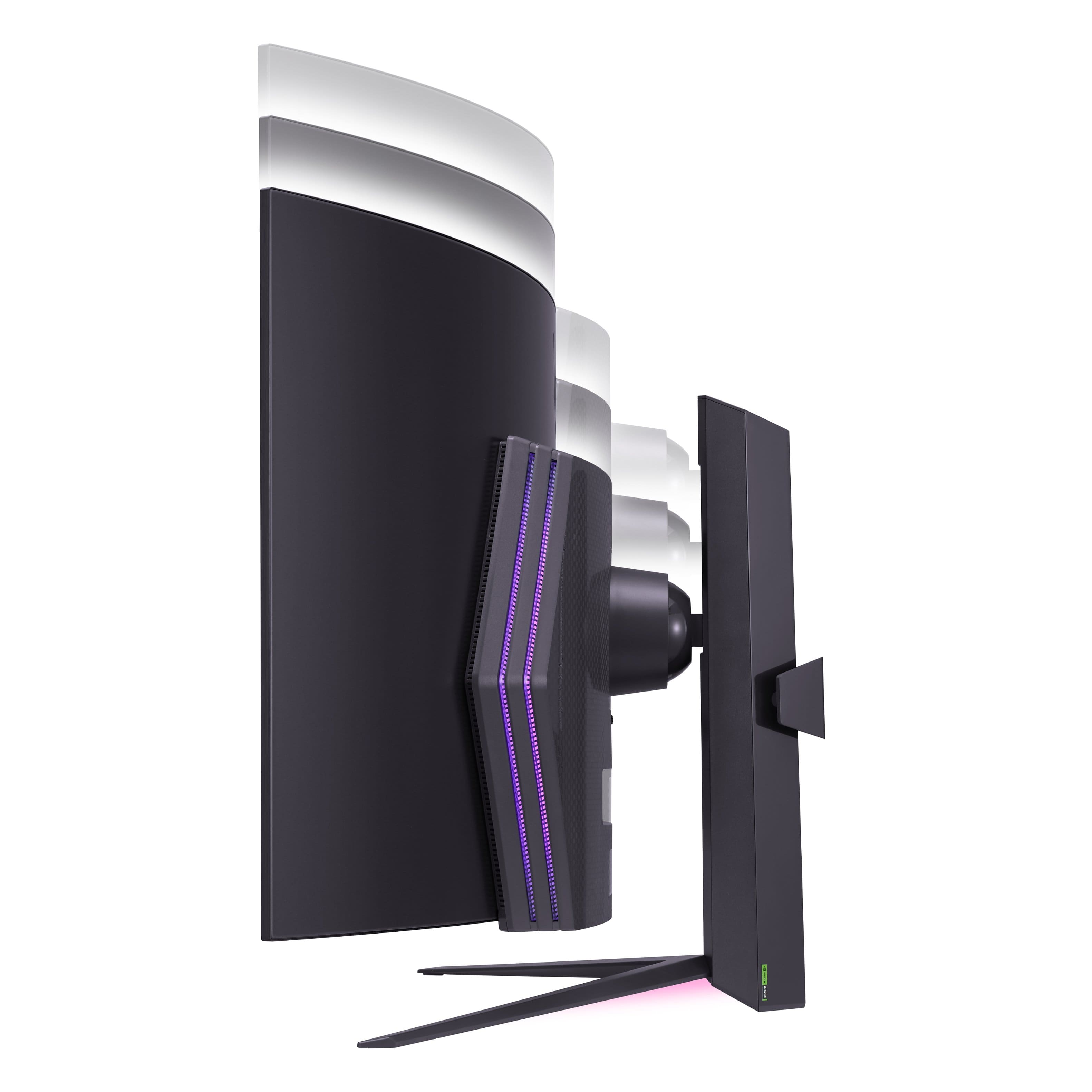 Alt View 6. LG - UltraGear 45" OLED Curved WQHD 240Hz 0.03ms FreeSync and NVIDIA G-SYNC Compatible Gaming Monitor with HDR400 - Black.