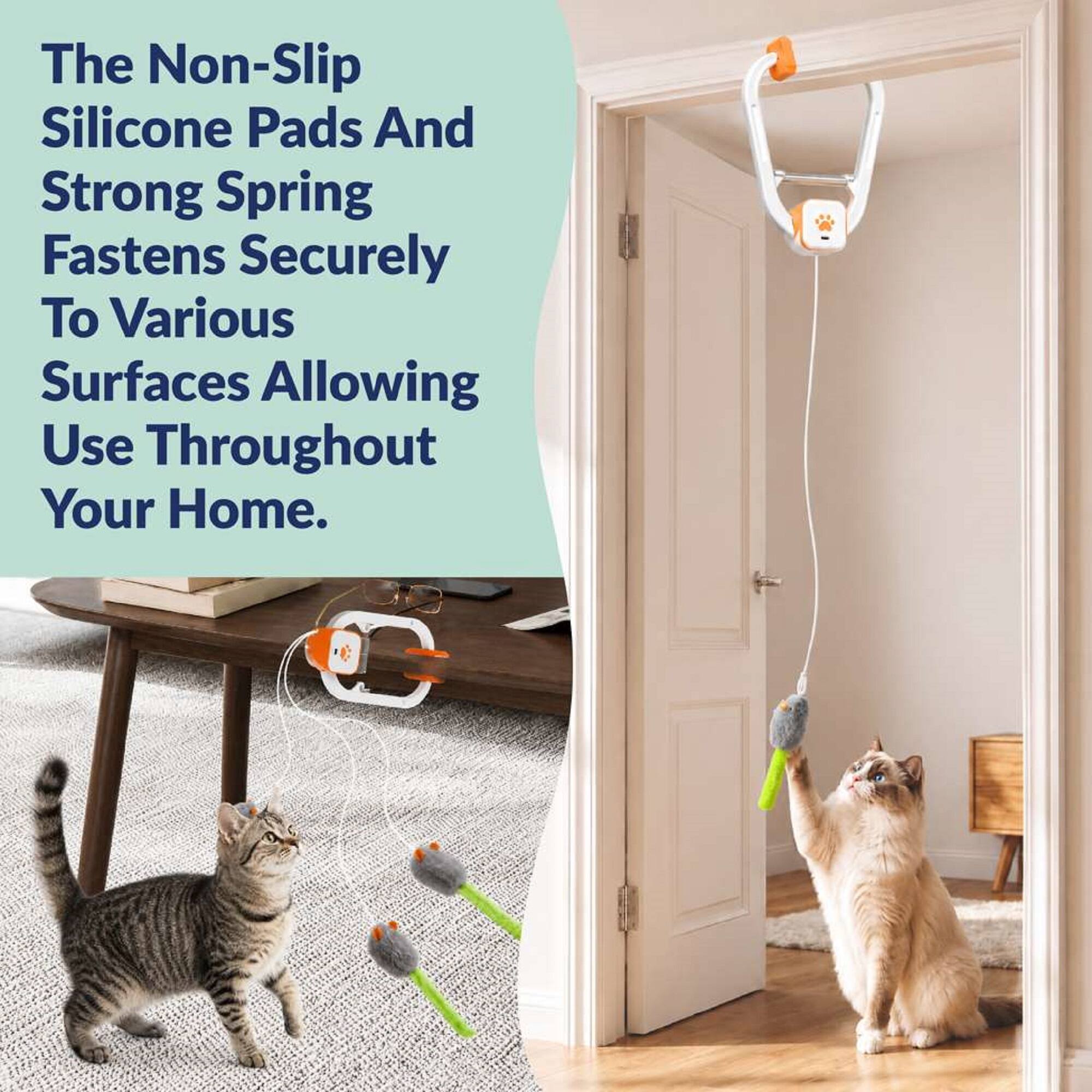The Non-Slip Silicone Pads And Strong Spring Fastens Securely To Various Surfaces Allowing Use Throughout Your Home.