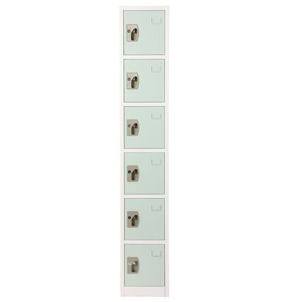 Front. AdirOffice - Storage Locker 629-Series 72" H 6-Tier Steel Key Lock 6-Shelf Locker with Key Lock - Misty Green.