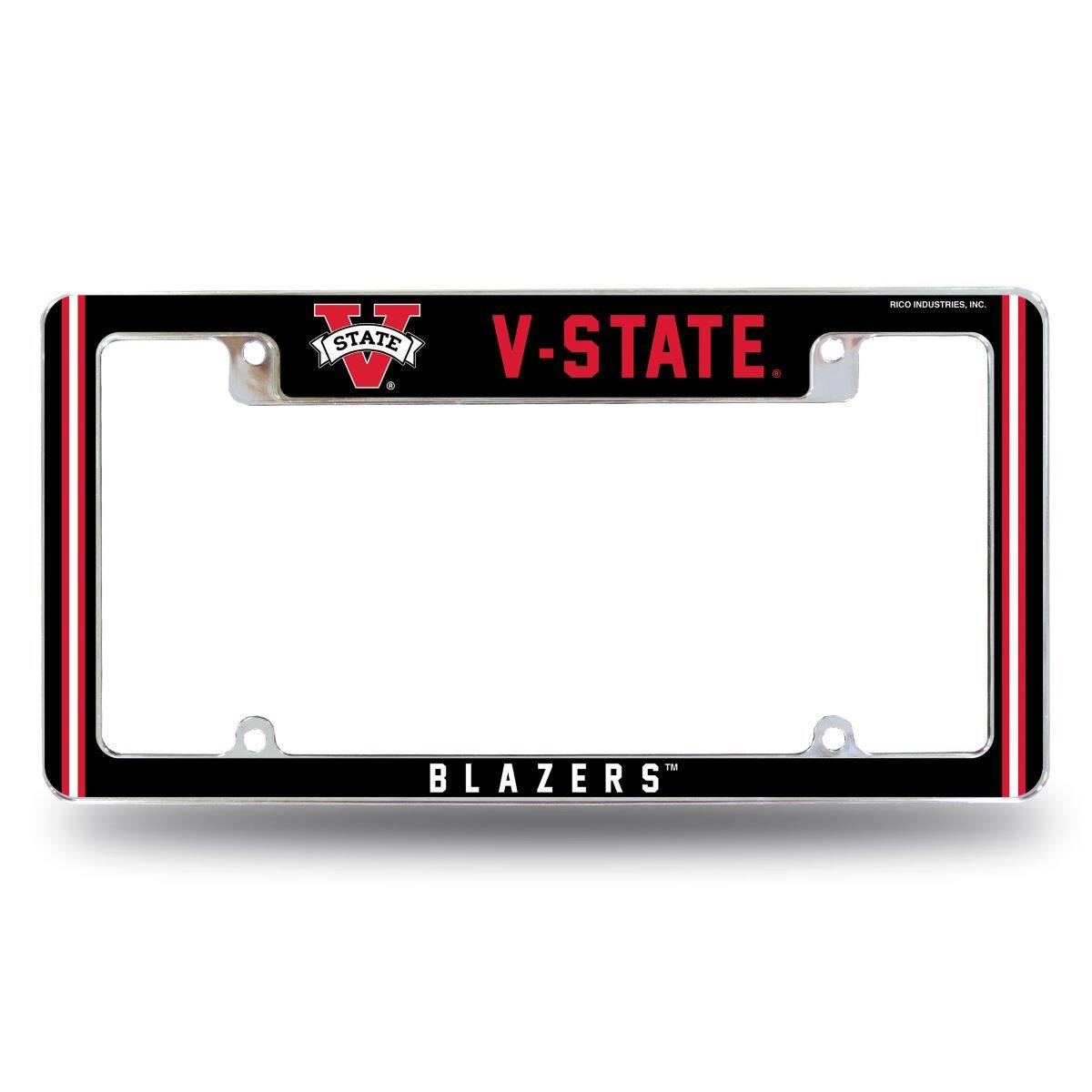 Valdosta State Blazers Chrome Metal License Plate Frame with Full Frame Team Color Graphics