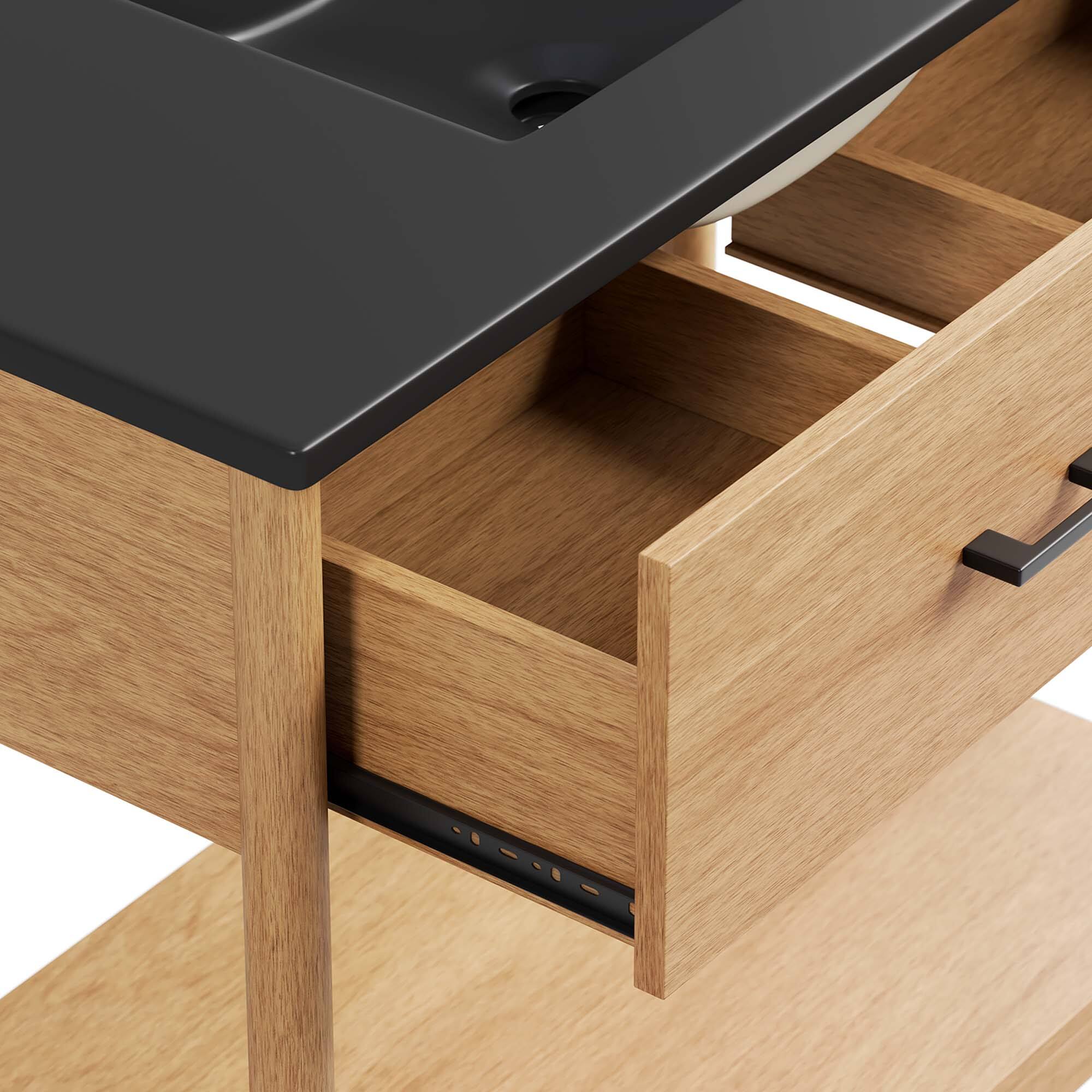 Alt View 6. Modway - Zaire Bathroom Vanity Basin Included by Modway - Natural Black.