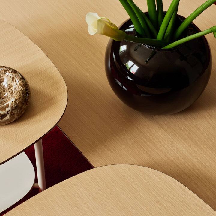 Alt View 2. Branch - Branch Medium Nesting Coffee Table – Two-Tier Modular Accent Table, Holds 50 lbs, Steel Base, Nests with Large - Woodgrain / Tofu.