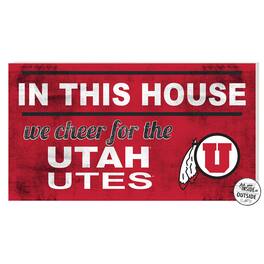 Jardine - Utah Utes 11'' x 20'' Indoor/Outdoor In This House Sign - Red