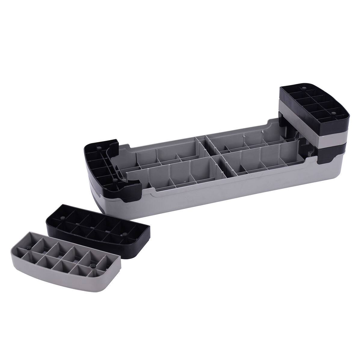 Alt View 19. Costway - 35'' Fitness Aerobic Step Cardio Adjustable 6"-8"-10" Exercise Stepper with Risers - Black/Gray.