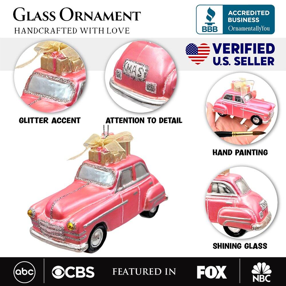 **Glass Ornament**  
*Handcrafted with Love*

- **Glitter Accent**
- **Attention to Detail**
- **Hand Painting**
- **Shining Glass**

**Accredited Business**  
*OrnamentallyYou*

**Verified U.S. Seller**

*Featured in*  
- ABC  
- CBS  
- FOX  
- NBC