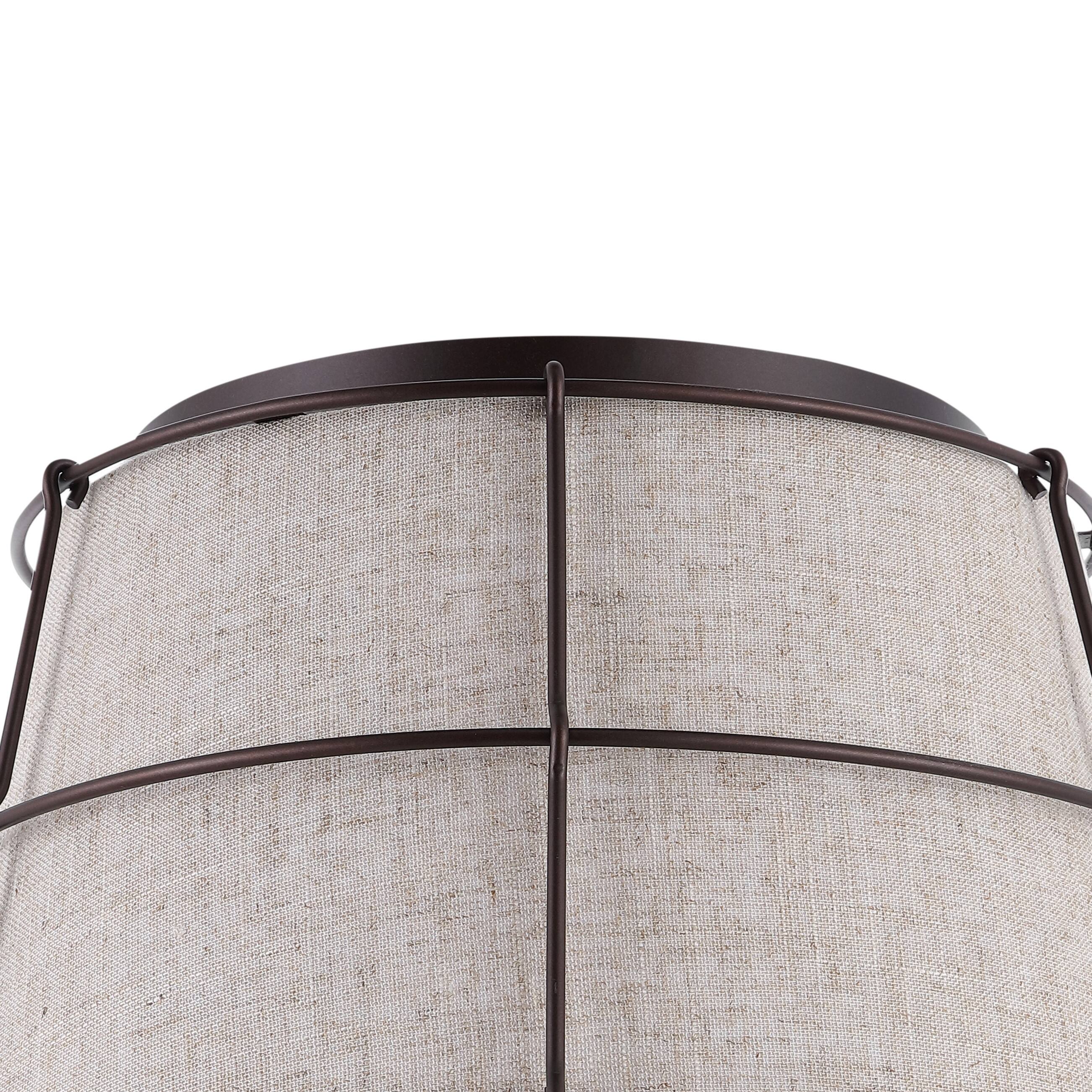 Alt View 4. Jonathan Y - Silas 14" 2-Light Rustic Farmhouse Iron LED Flush Mount, Oil Rubbed Bronze - Light Brown/Oil Rubbed Bronze.