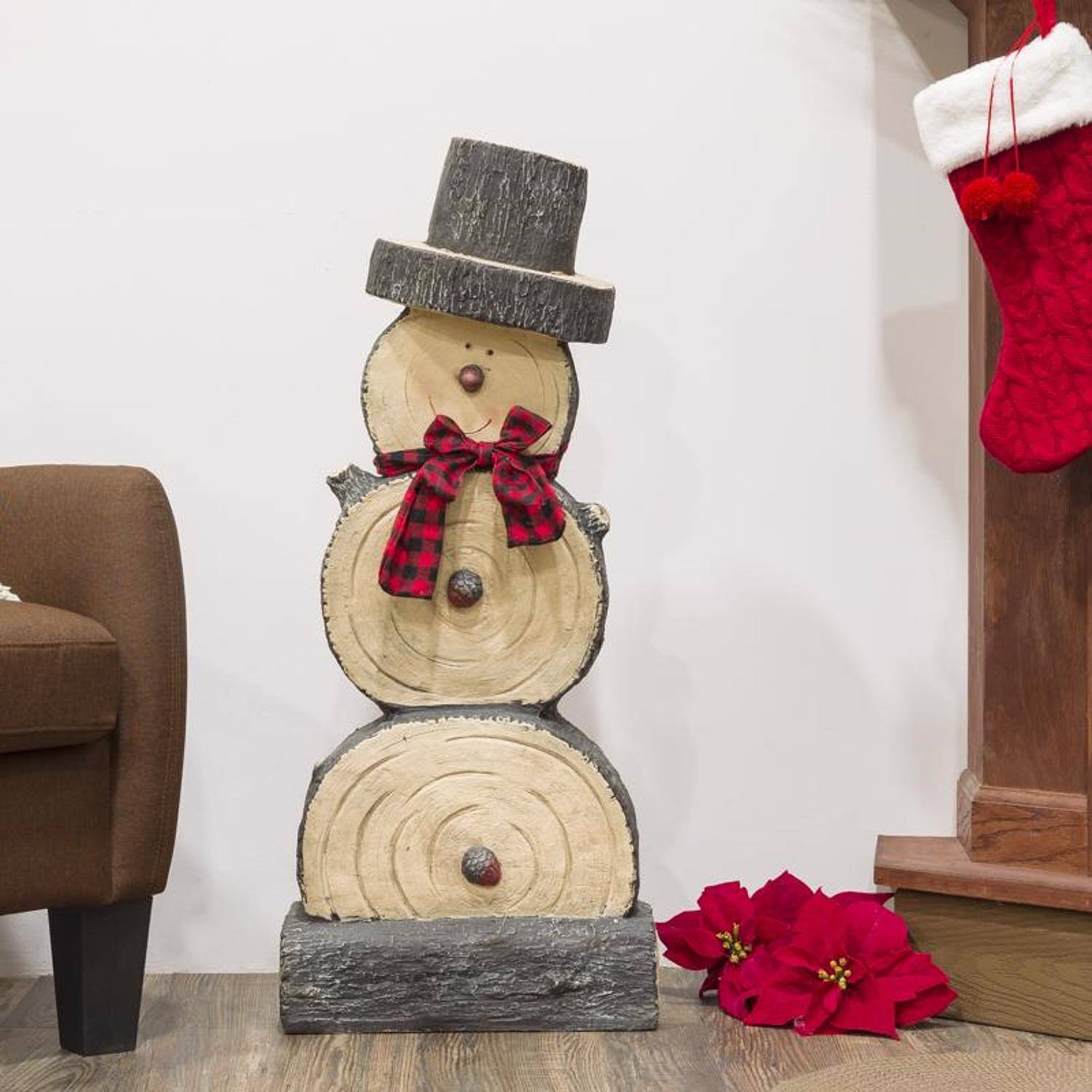 Angle. Alpine - Alpine Snowman Table Decor - Multicolored.