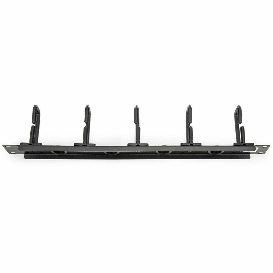 Alt View 4. Rocstor - 1U HORIZONTAL 19 CABLE MANAGEMENT ORGANIZER - D RING HOOK NETWORK & SERVER RACK - Black.