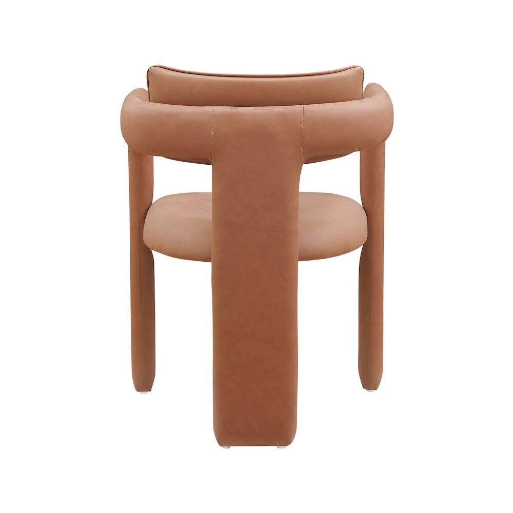 Alt View 4. Meridian Furniture - Brenda Cognac Vegan Leather Dining Chair, Set of 2 - Brown.