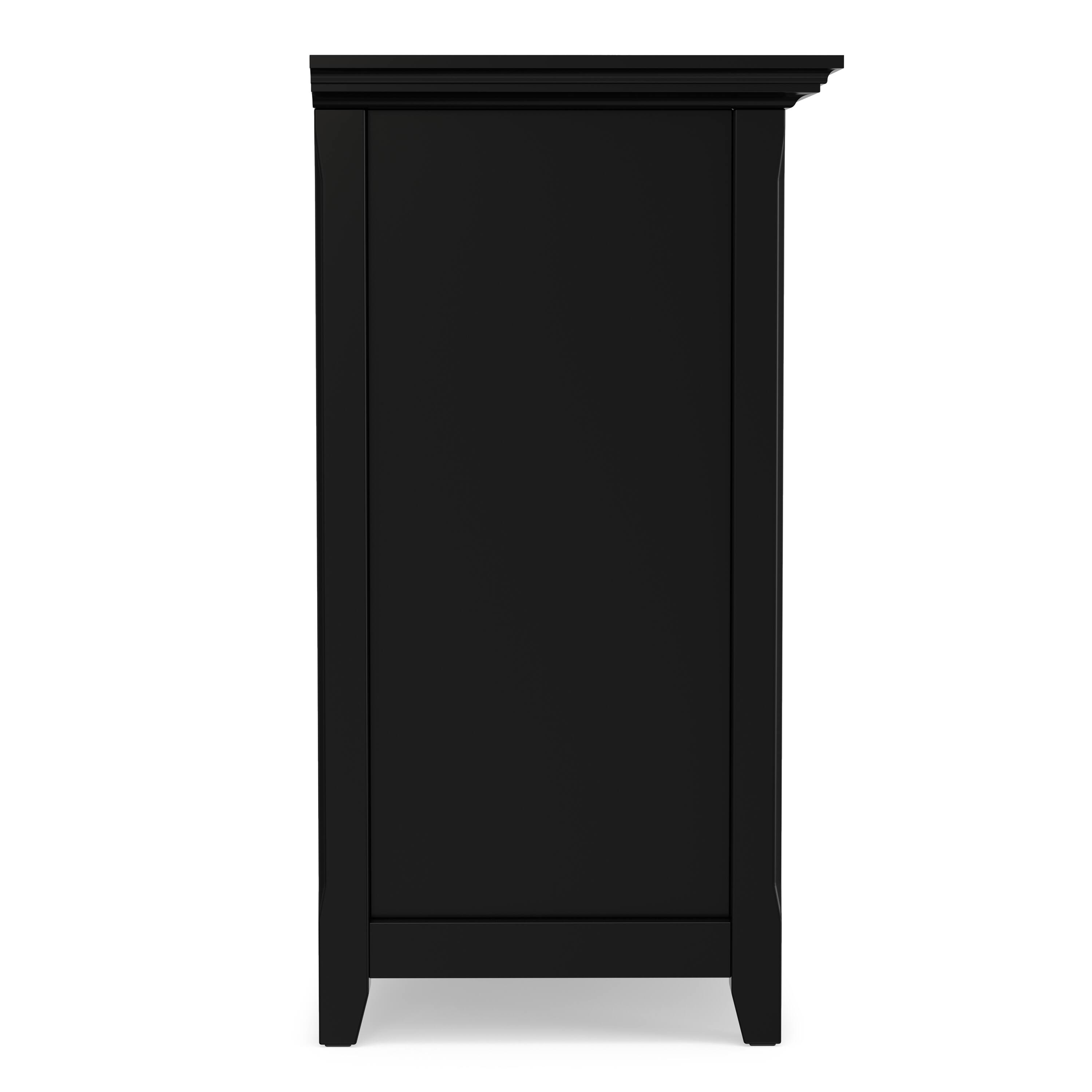 Alt View 1. Simpli Home - Simpli Home Amherst 64 inch Wide Solid Wood Transitional 4 Shelf Low Bookcase in Black - Black.
