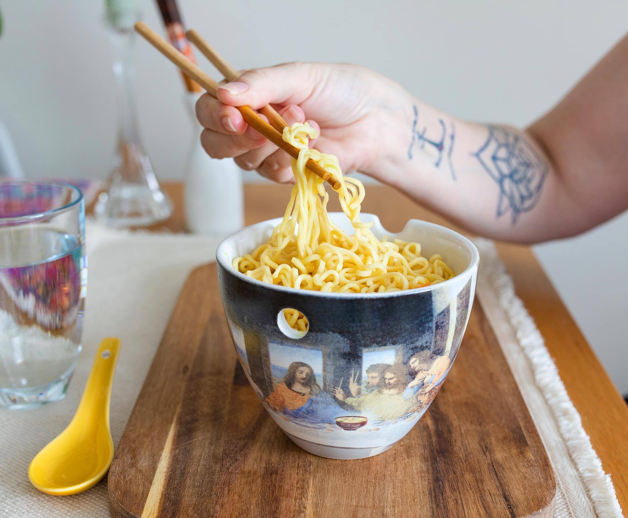 Alt View 2. Boom Trendz - Bowl Bop Last Ramen Supper Japanese Dinner Set | 16-Ounce Ramen Bowl, Chopsticks - Black.