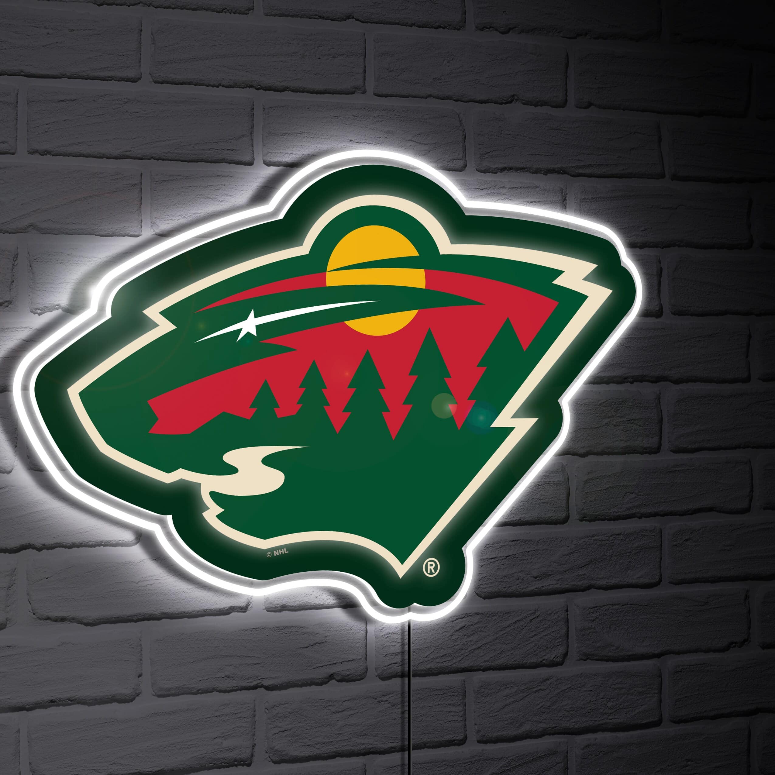 Evergreen Enterprises - Minnesota Wild LED Team Logo Shaped Lighted Wall Sign - Multicolor
