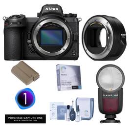 Bundle - Nikon - Z 6II Mirrorless Camera with Mount Adapter FTZ II,TTL On-Camera Round Flash Speedlight,Lithium-Ion Battery