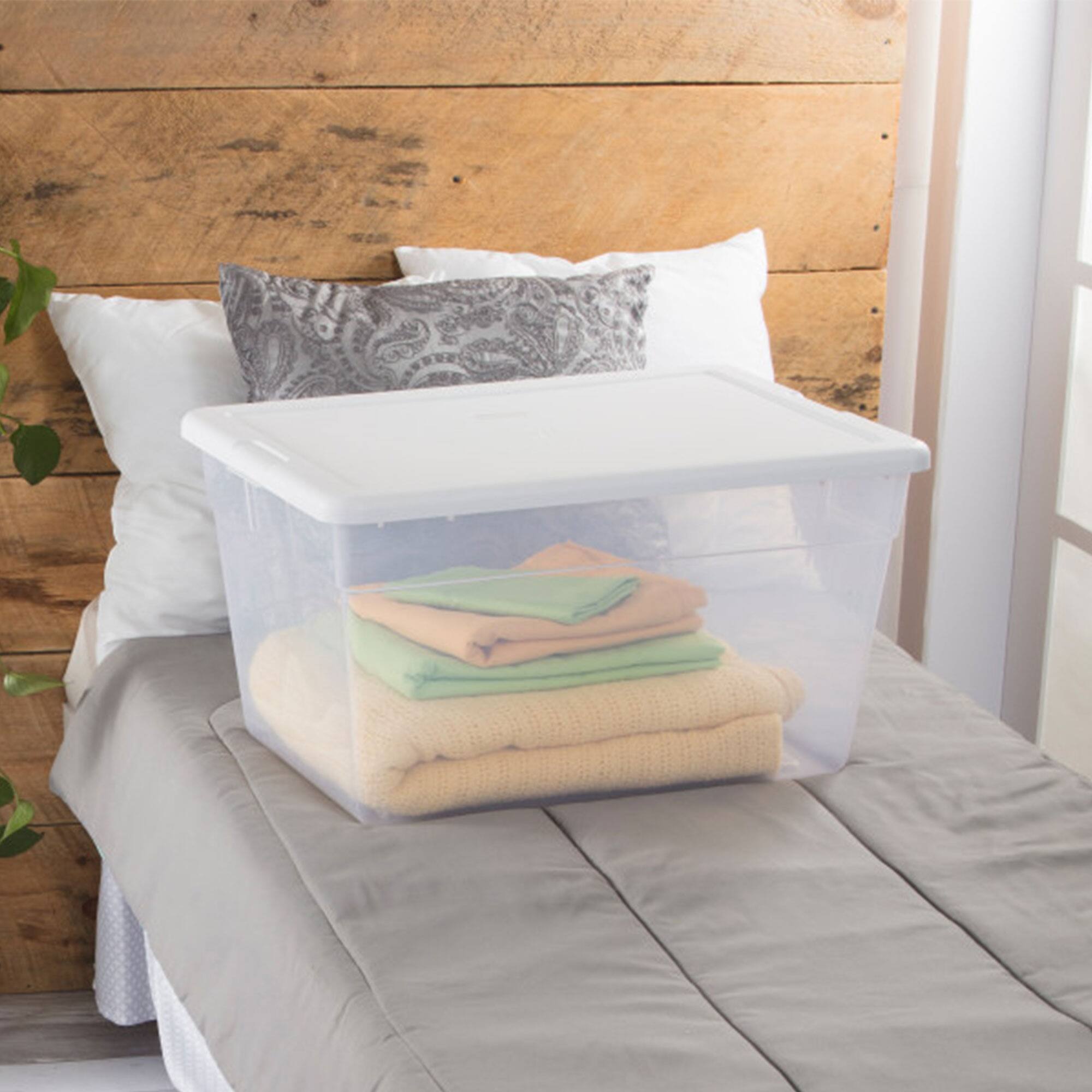 Alt View 7. Sterilite - Sterilite 56 Quart Clear Plastic Storage Container Box and Latching Lid, 16 Pack - Clear.