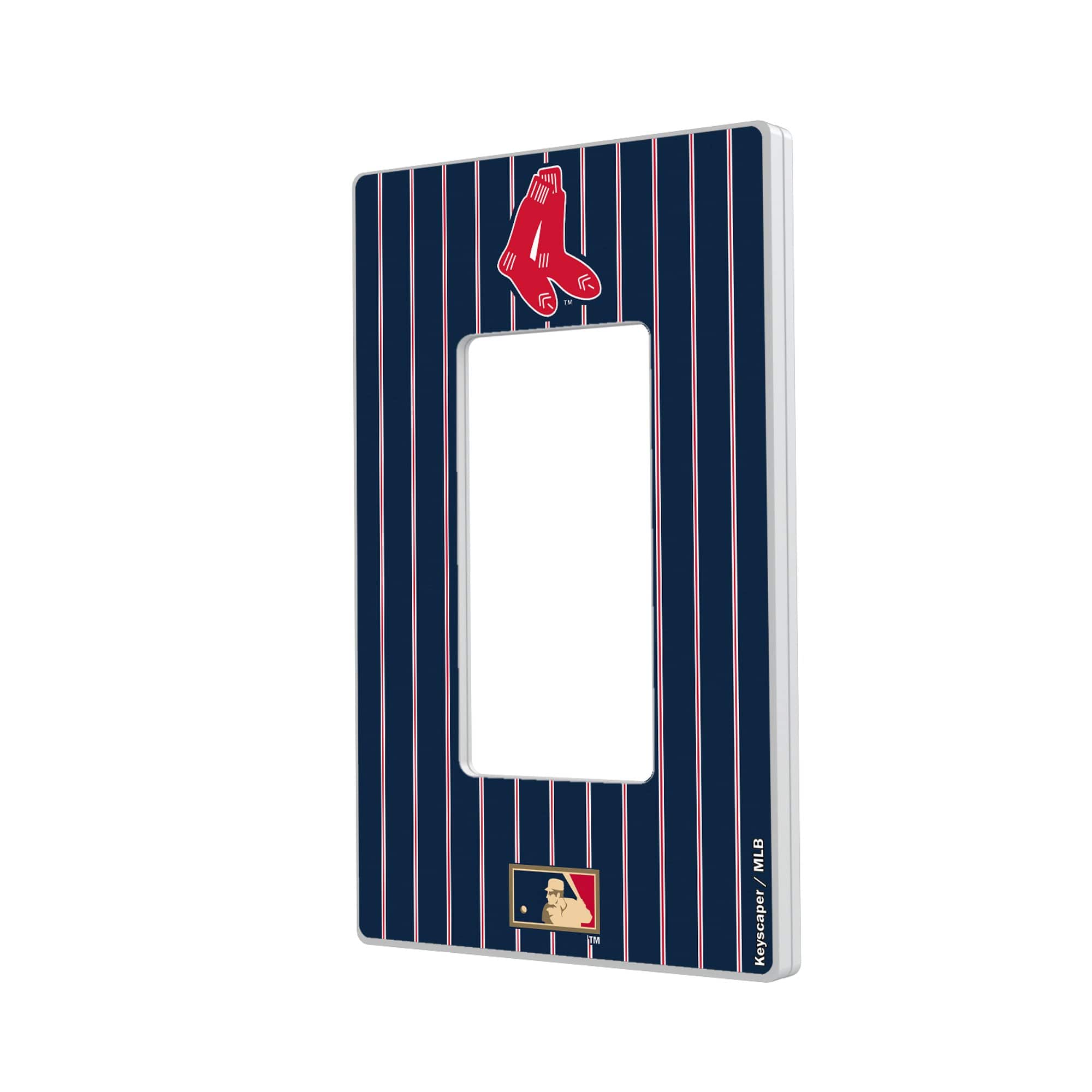 Keyscaper - 1924-1960 Cooperstown Pinstripe Single Rocker Light Switch Plate - Multicolor