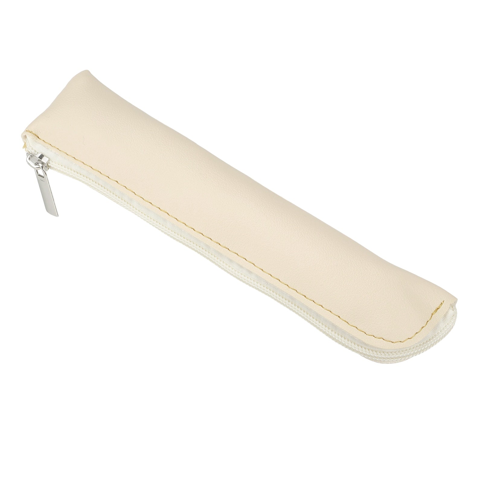 Unique Bargains - 1pc Mini Leather Pen Pouch, Small Zippered Pencil Case, Stationery & Makeup Organizer for Adults - Beige price history on PriceWatchPro