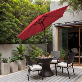 Kadyn - 10 Feet Outdoor Patio Umbrella with Tilt Adjustment and Crank Dark Outdoor Table Umbrella Yard Umbrella Outdoor Pati - Red