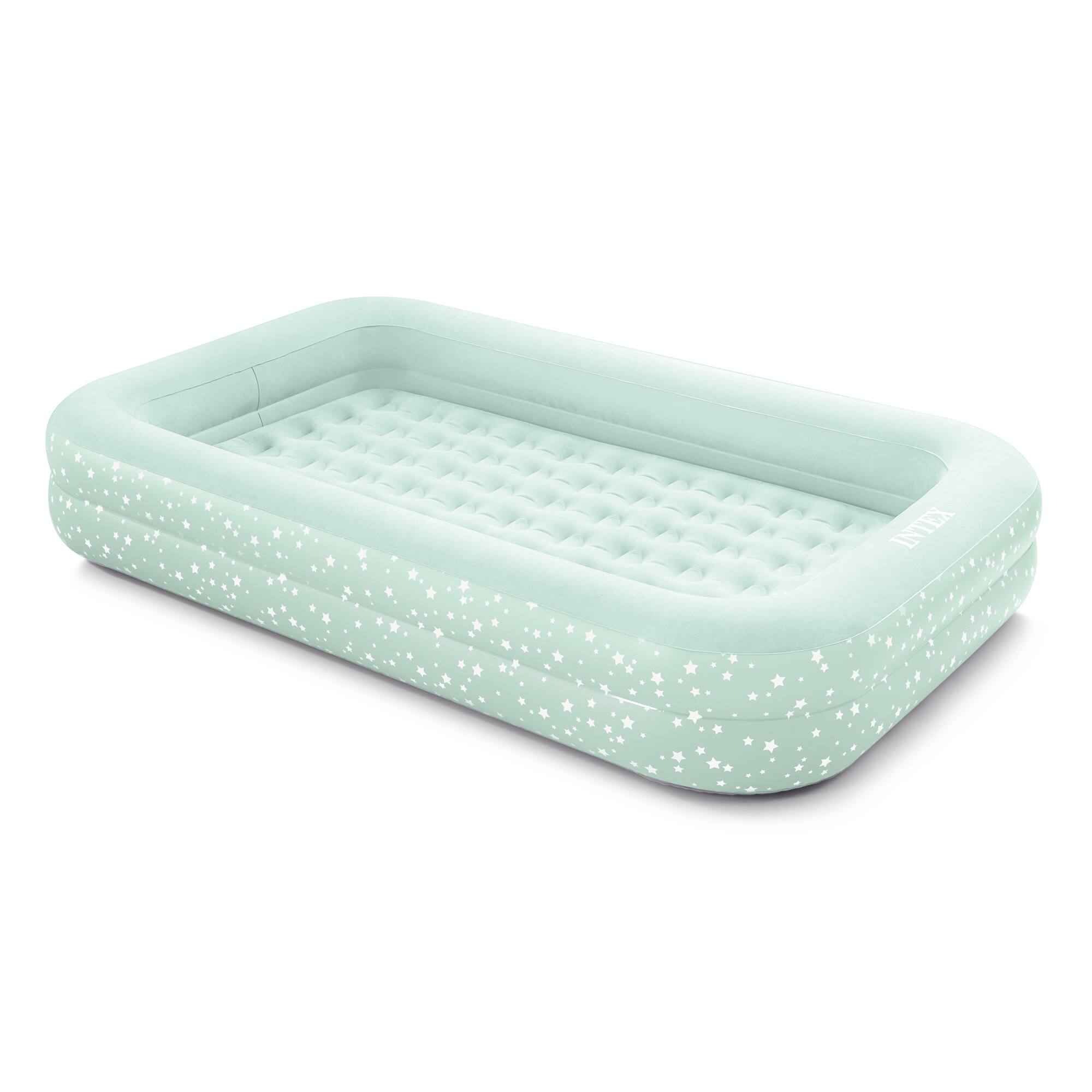 Alt View 10. Intex - INTEX Kids Travel Inflatable Air Mattress with Raised Sides & Hand Pump (3 Pack) - Gray.