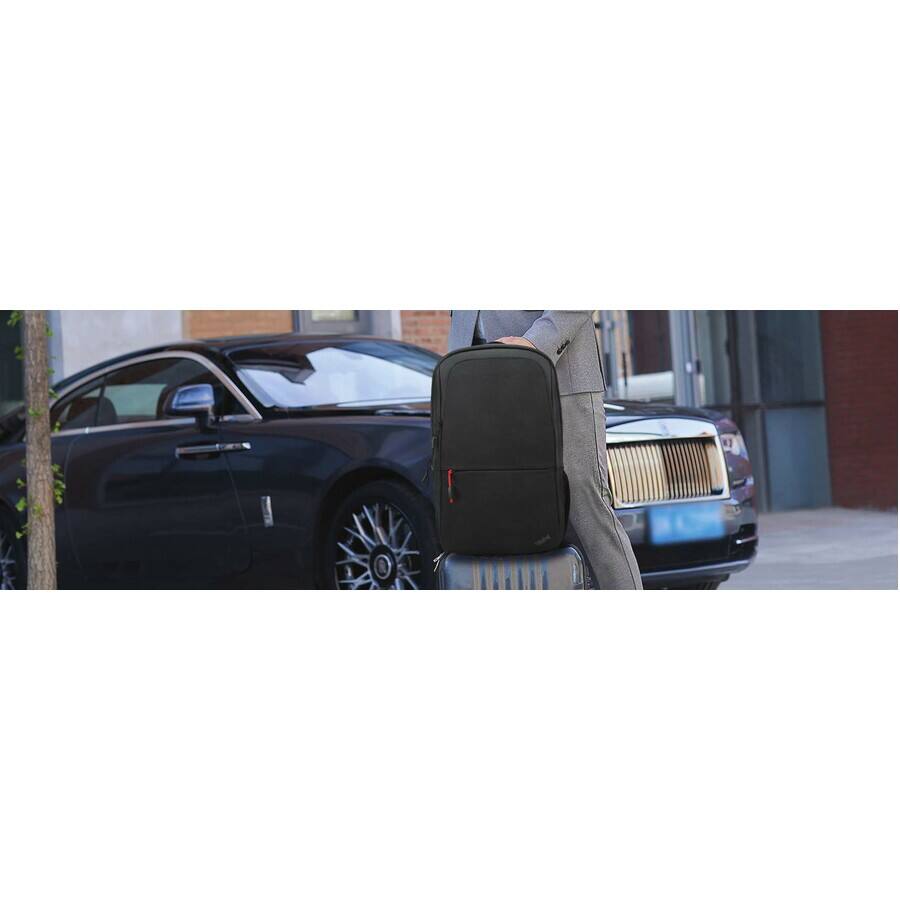 Alt View 2. Lenovo - Lenovo Essential Carrying Case (Backpack) for 16" Lenovo Notebook - Black - Polyester, Polyethylene Terephthalate (PET) - Black.