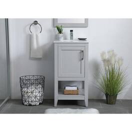 Elegant Kitchen and Bath - 18 inch Single Bathroom Vanity in Grey - Gray