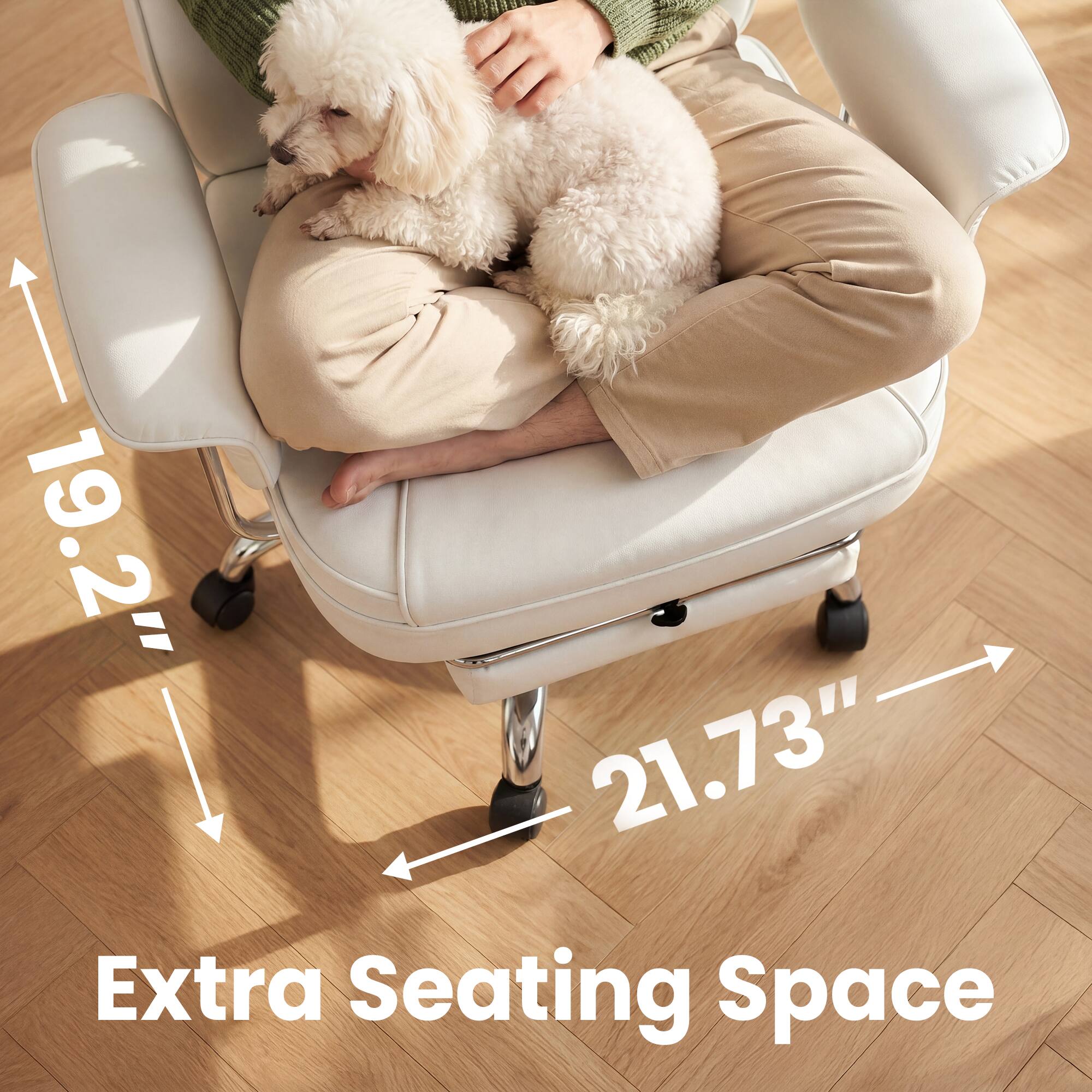 19.2" 21.73". Extra Seating Space