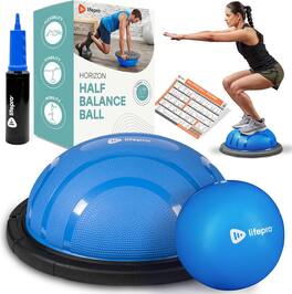 LifePro - Half Balance Ball Trainer for Core Stability Balance Training and Full Body Exercise - Blue