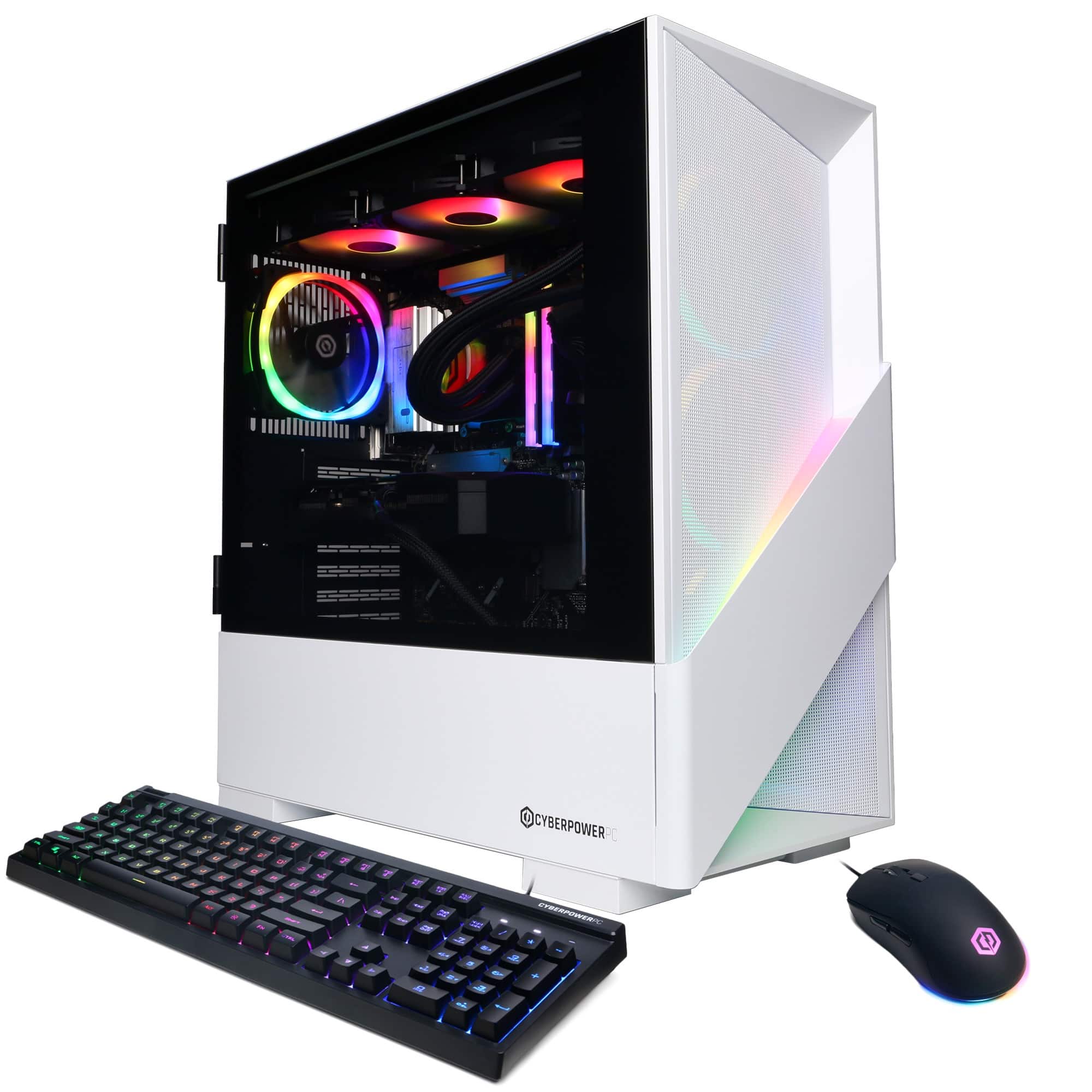 CyberPowerPC - Gaming Desktop - AMD Ryzen 7 9800X3D - NVIDIA GeForce RTX 5070 12GB - 32GB DDR5 RGB - 1TB PCIe 4.0 SSD - White