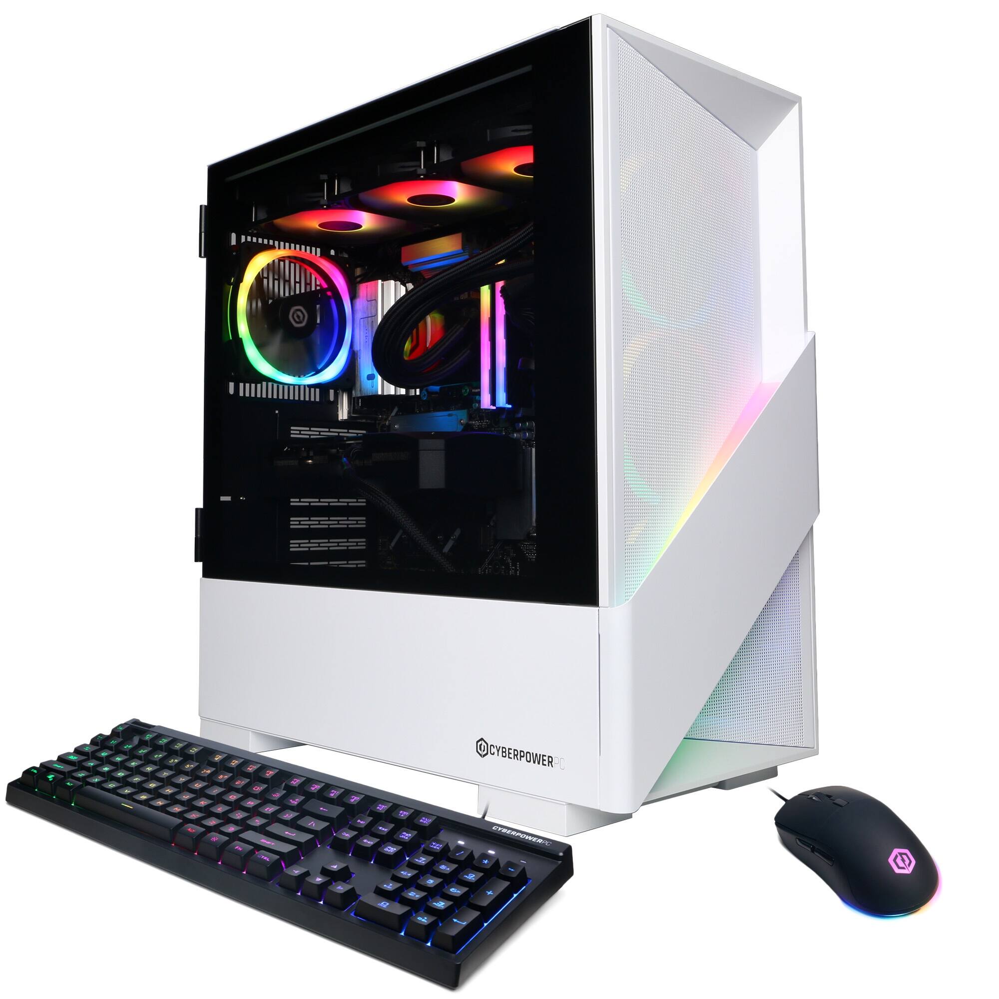 Front. CyberPowerPC - Gaming Desktop - AMD Ryzen 7 9800X3D - NVIDIA GeForce RTX 5070 12GB - 32GB DDR5 - 1TB PCIe 4.0 SSD - White.