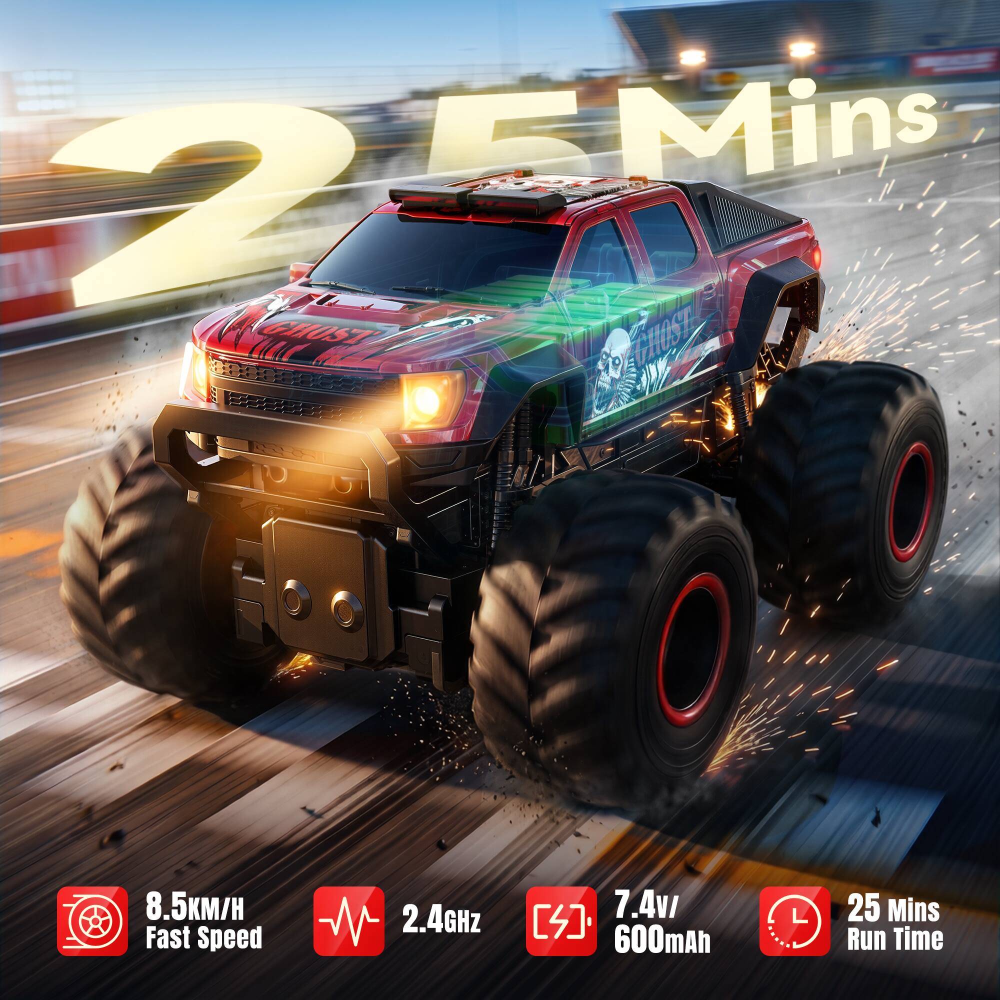 ZMins GHUST CHOST aaC  
8.5KM/H Fast Speed  
2.4GHz  
7.4V/600mAh  
25 Mins Run Time