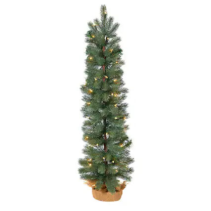 Front. BreeBe - 3’ Green Pine Artificial Christmas Tree with 50 Lights - Green.