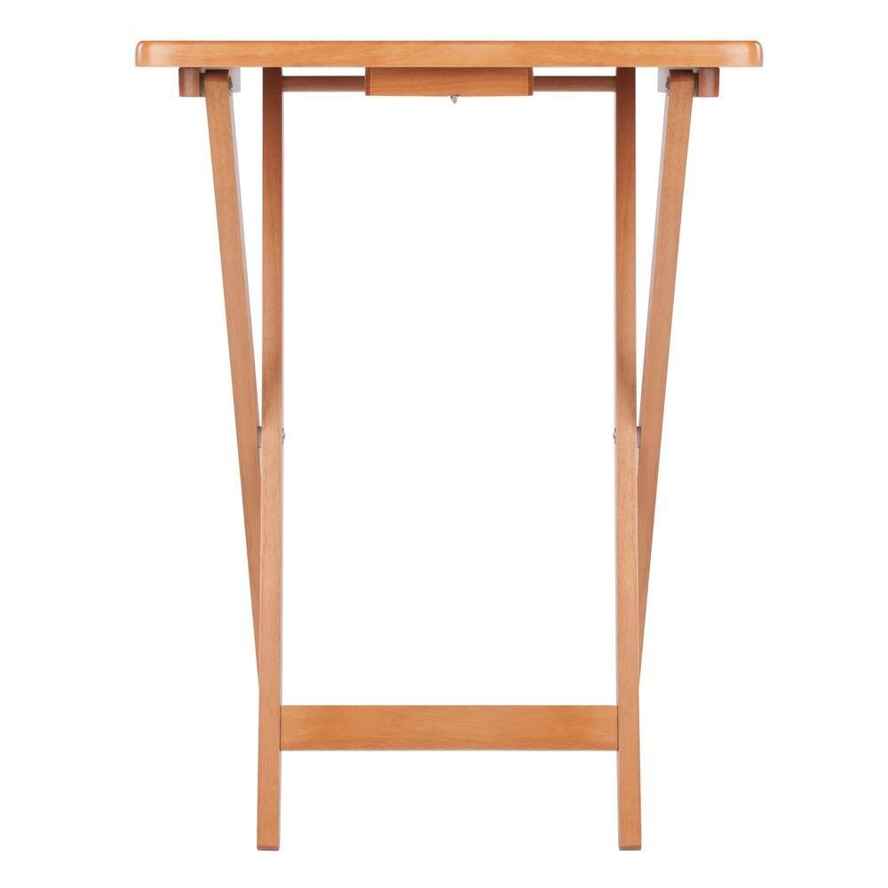 Alt View 3. FurniFact - Teak Folding TV Tray Set – Small Sofa Tables for Living Room & Dining - Teak.