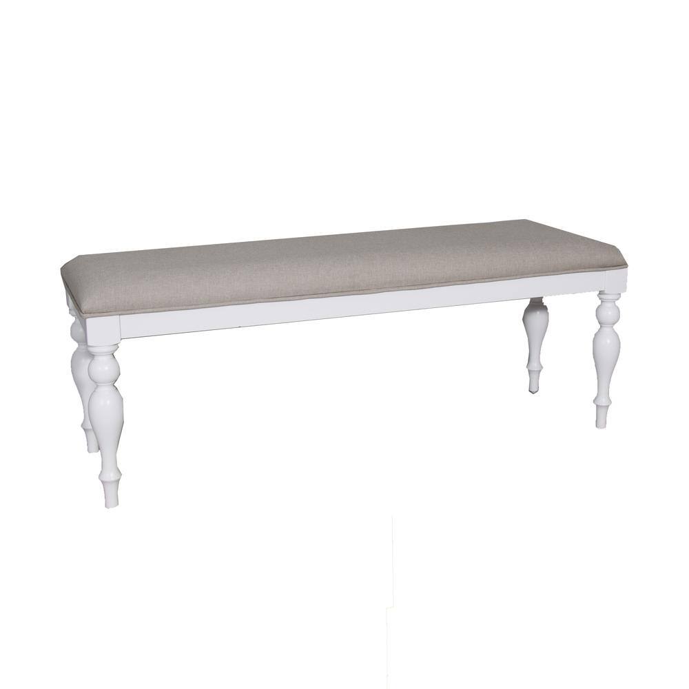 Angle. Liberty Furniture Industries - Summer House Bench (RTA) in Oyster White - White.