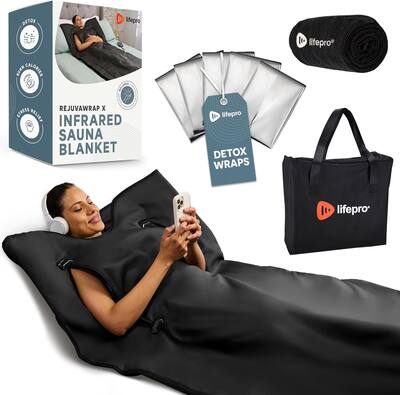 LifePro RejuvaWrap Infrared Sauna Blanket – Portable Far Infrared Sauna For Detox, Recovery & Relaxation – 9 Heat Levels Black LP-RJVWRBX-BLK - Best Buy