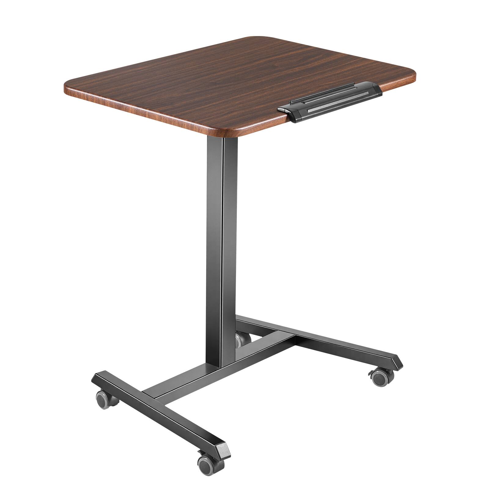Alt View 5. VEVOR - Standing Desk, Adjustable Height Mobile Stand Up Desk with Tilting Desktop,25.6 x 19 in Small Computer Sit Stand Rolling - Brown & Black.