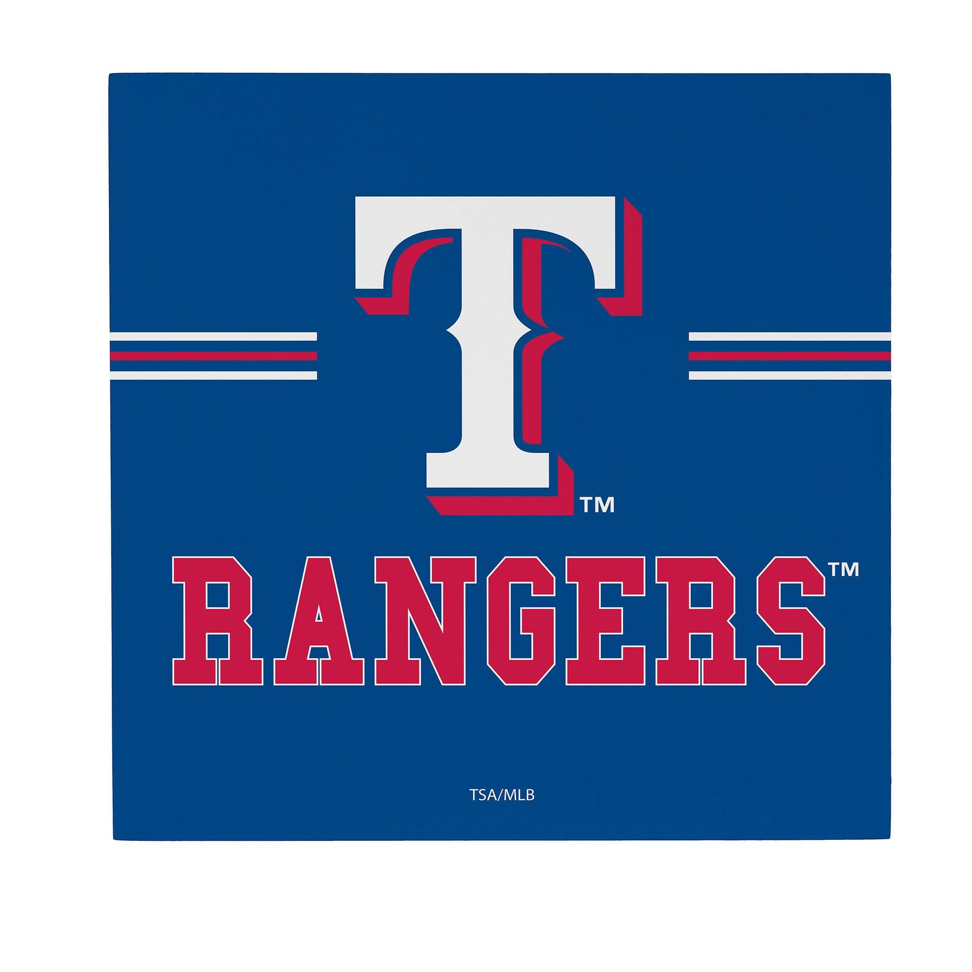 Texas Rangers 12" x 12" Wood Wall Sign