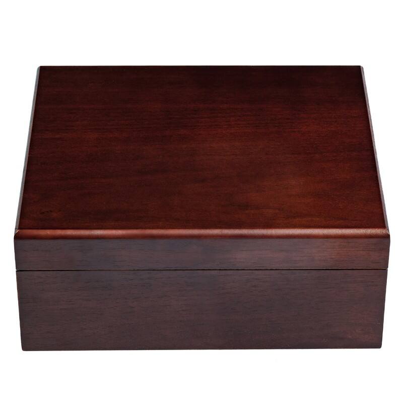Left. Prestige - Chardonnay Small Cigar Humidors - Dark Walnut Wood Finish.