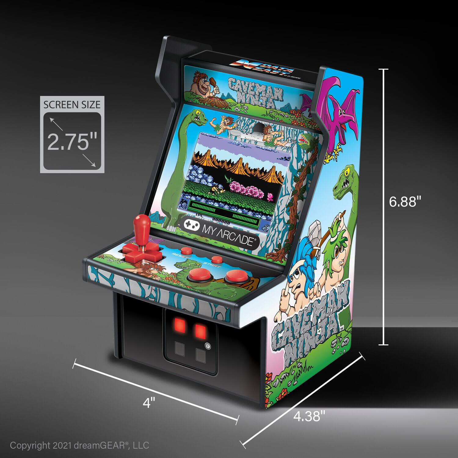 SCREEN SIZE  
2.75"  

6.88"  

4"  

4.38"  

Copyright 2021 dreamGEAR®, LLC