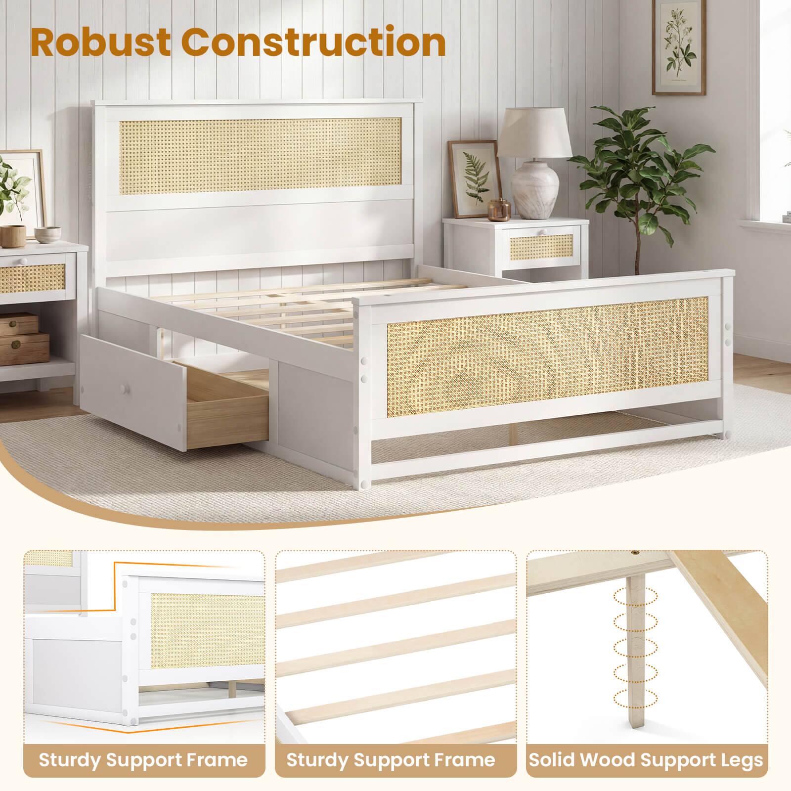 Robust Construction  
Sturdy Support Frame  
Sturdy Support Frame  
Solid Wood Support Legs
