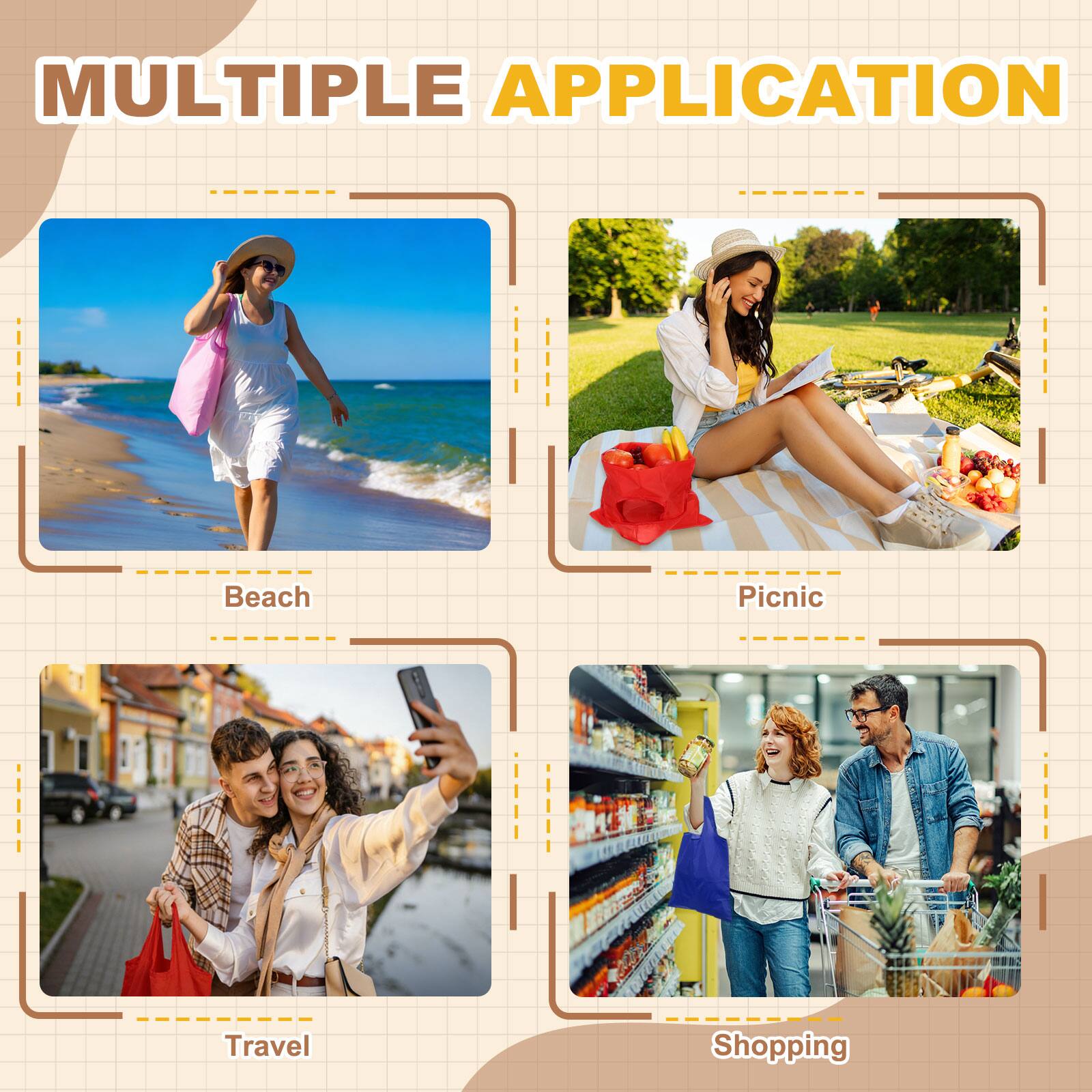 MULTIPLE APPLICATION

Beach
Picnic
Travel
Shopping