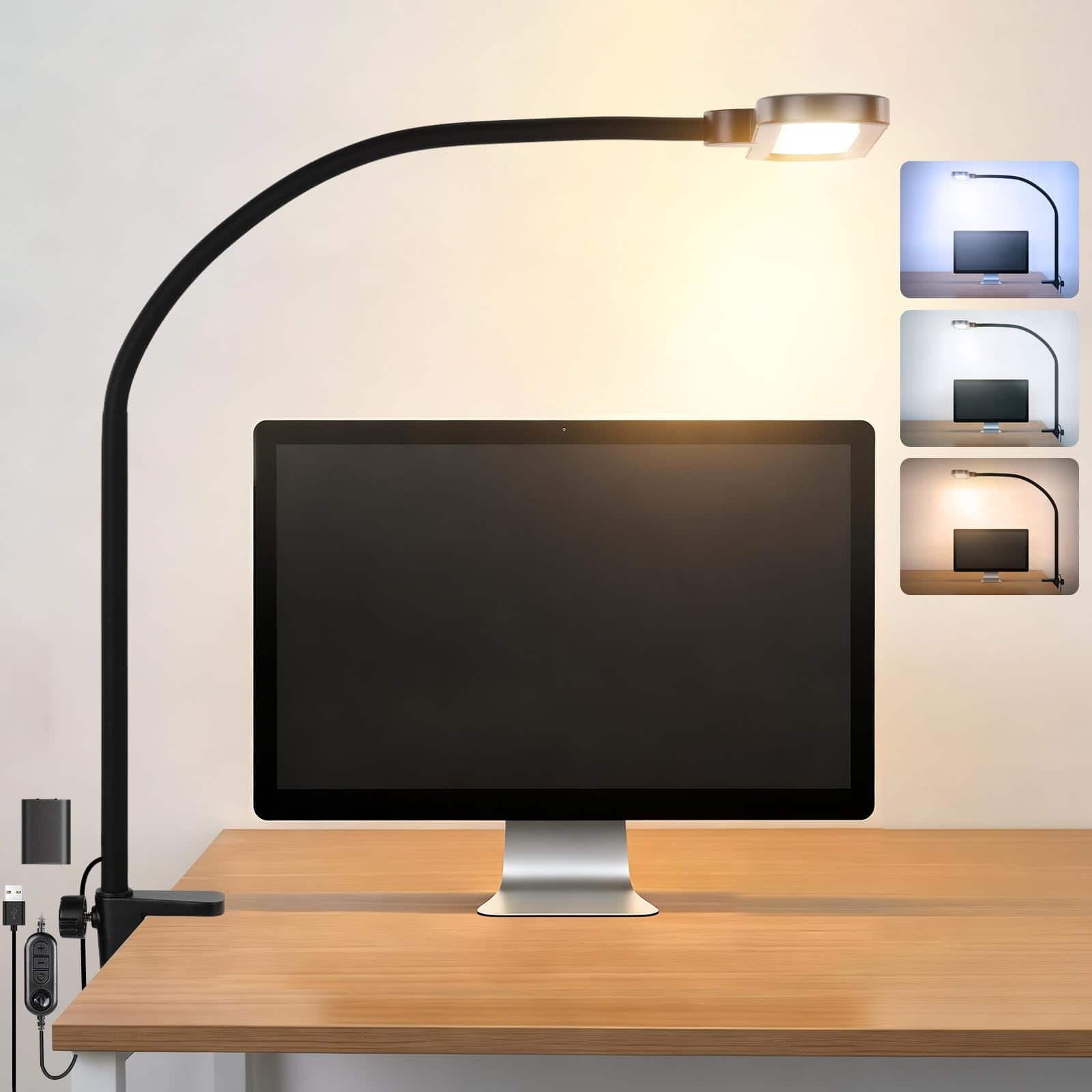 Neewer - 10W Clamp LED Lamp, 5 Color Modes, Dimmable - Black