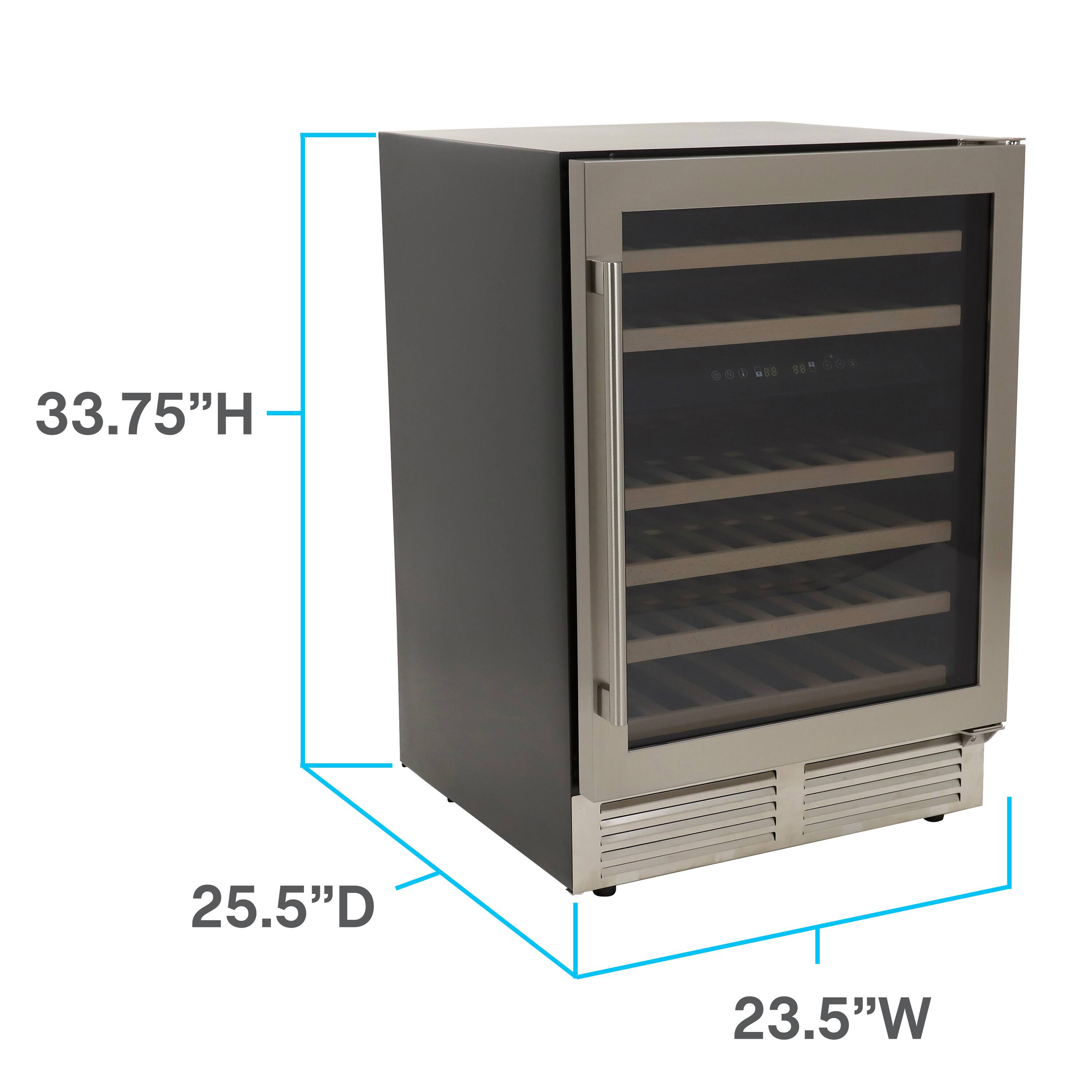 Alt View 13. Avanti - Avanti Designer Series 46 Bottle Dual-Zone Wine Cooler with Wood Accent Shelving - Steel/Black.
