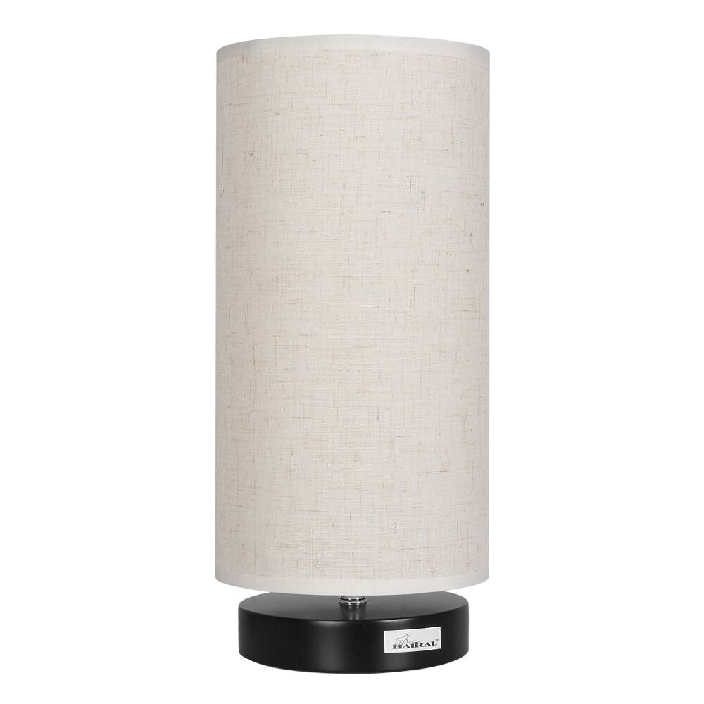 Angle. Oumilen - Cylindrical Fabric Shade Table Lamp with E26 Socket – Modern Nightstand Lamp for Bedroom, Living Room.