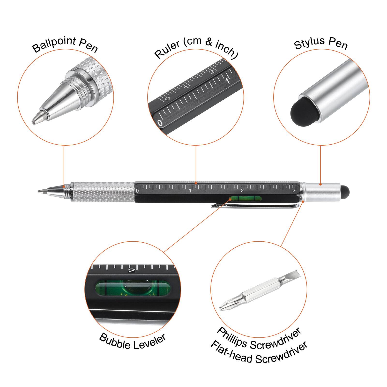 Ballpoint Pen  
Ruler (cm & inch)  
Stylus Pen  
Bubble Leveler  
Phillips Screwdriver  
Flat-head Screwdriver