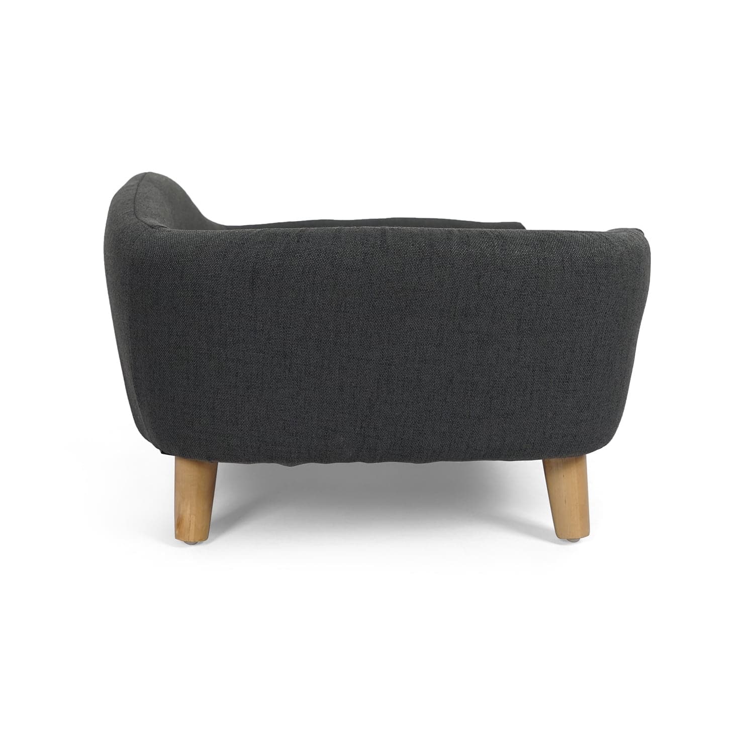 Alt View 1. Pefilos - 30" Elevated Dog Sofa, Corduroy Pet Couch with Rubber Wood Legs and Supportive Foam, Comfy Dog Bed for Small Dogs - Gray.