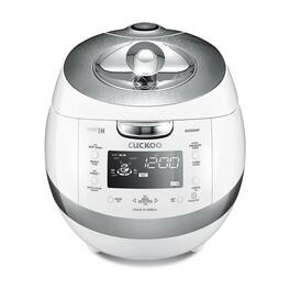 Cuckoo - CRP-BHSS0609F 6-Cup (Uncooked) / 12-Cup (Cooked) Induction Heating Pressure Rice Cooker with Nonstick Inner Pot - White