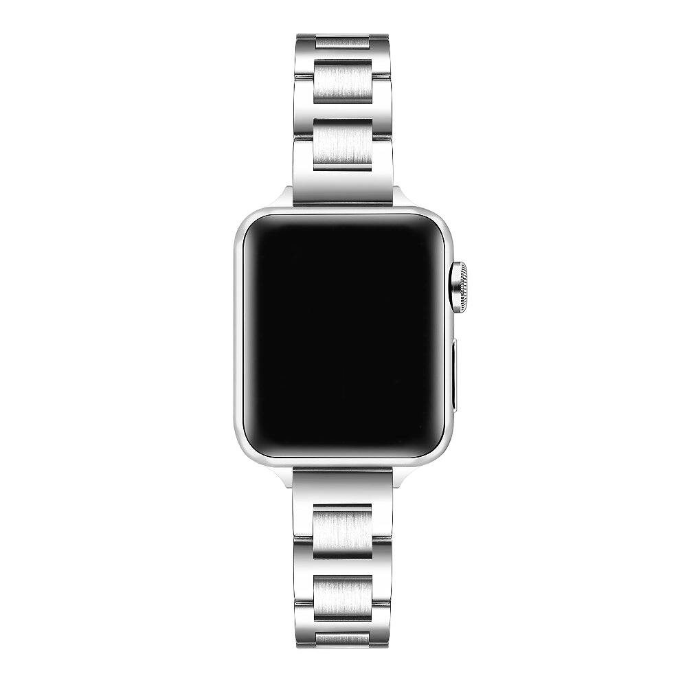 Back. Posh Tech - Lenox Stainless Steel Band for Apple Watch - Silver.