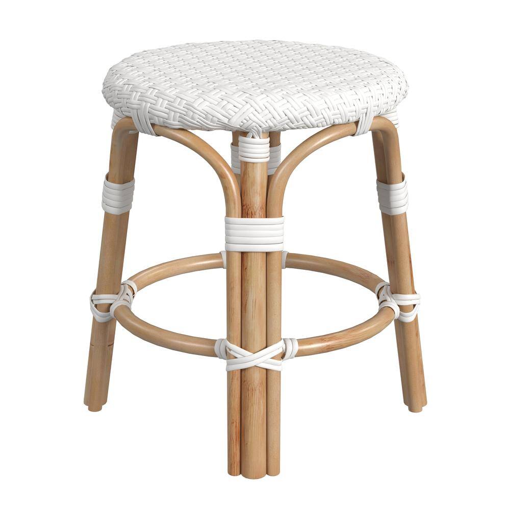 Alt View 1. Butler Specialty - Tobias Rattan Round 18" Stool - White.