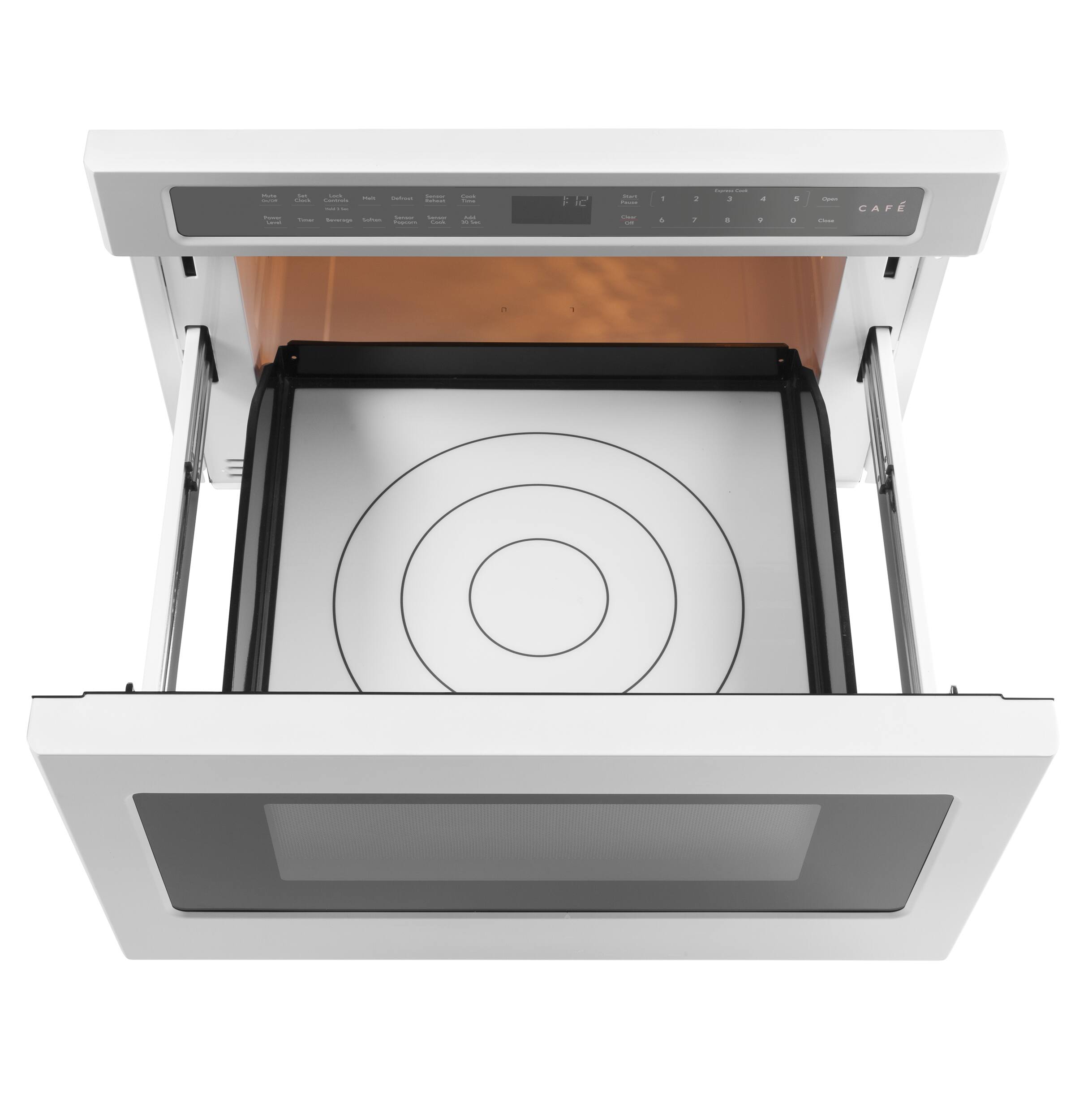 Alt View 12. Café - 1.2 Cu. Ft. Built-In Drawer Microwave with Sensor Cooking and Sensor Reheat - Matte White.